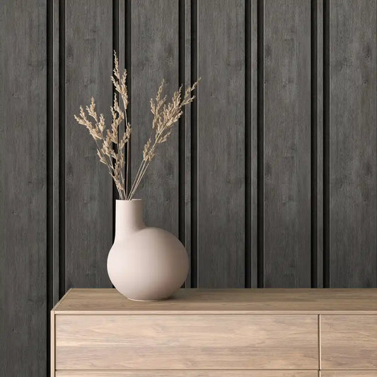 Papier Peint Lattes de Bois Naturel Effet Mur 3D Moderne