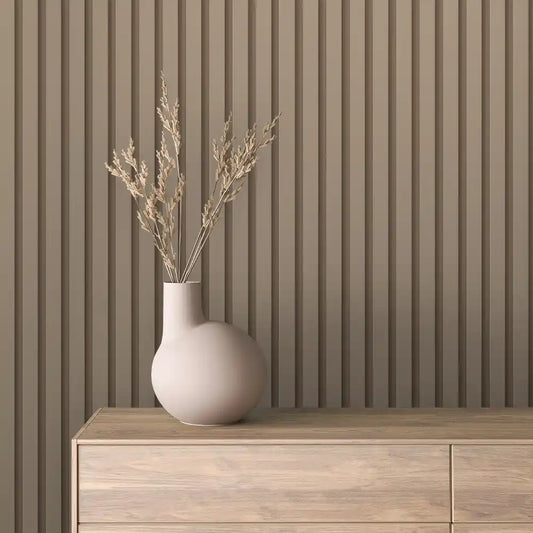 Papier Peint Lattes de Bois Naturel Effet Mur 3D Moderne