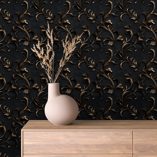 Papier Peint Baroque Motif Classique Royal