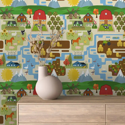 Papier Peint Enfant Univers Espace Motifs Ludiques et Colorés
