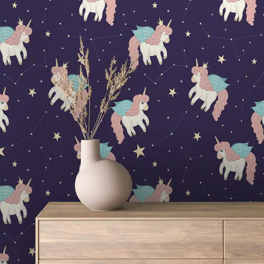Papier Peint Enfant Univers Espace Motifs Ludiques et Colorés