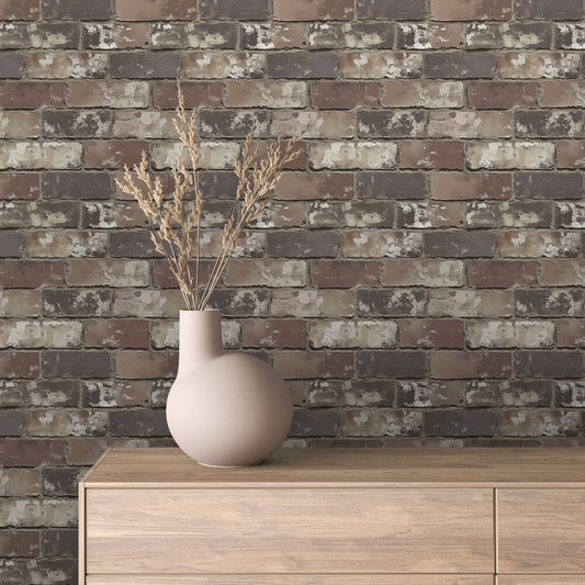 Papier Peint Effet Brique Style Industriel Moderne