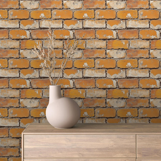 Papier Peint Effet Brique Style Industriel Moderne