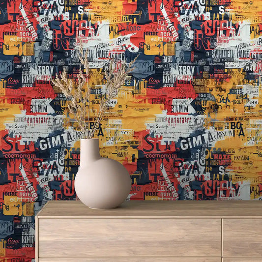 Papier Peint Graffiti Urbain Multicolore Style Street Art Dynamique