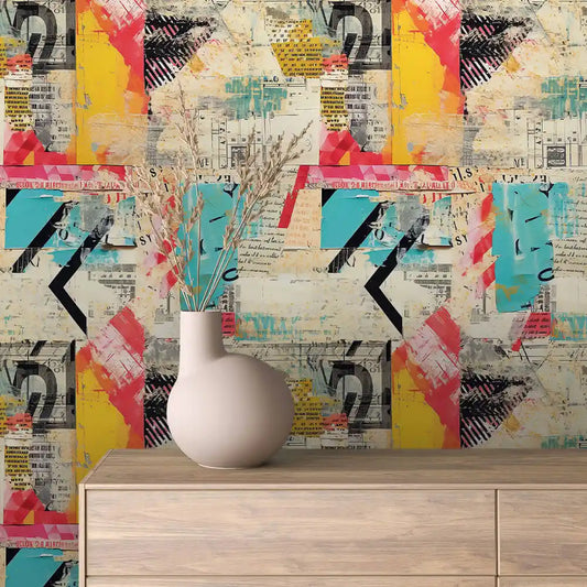 Papier Peint Graffiti Urbain Multicolore Style Street Art Dynamique