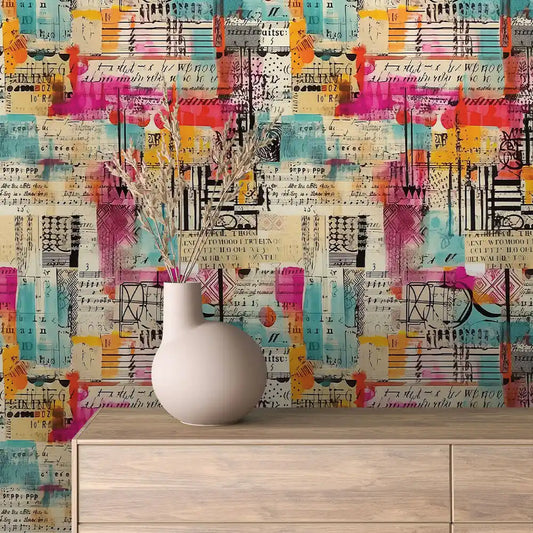 Papier Peint Graffiti Urbain Multicolore Style Street Art Dynamique