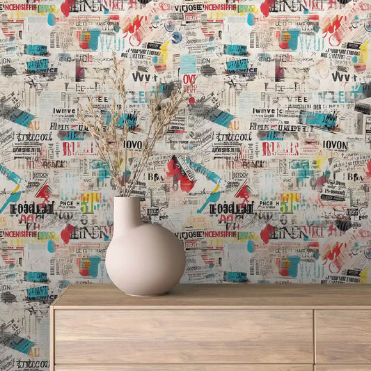 Papier Peint Graffiti Urbain Multicolore Style Street Art Dynamique