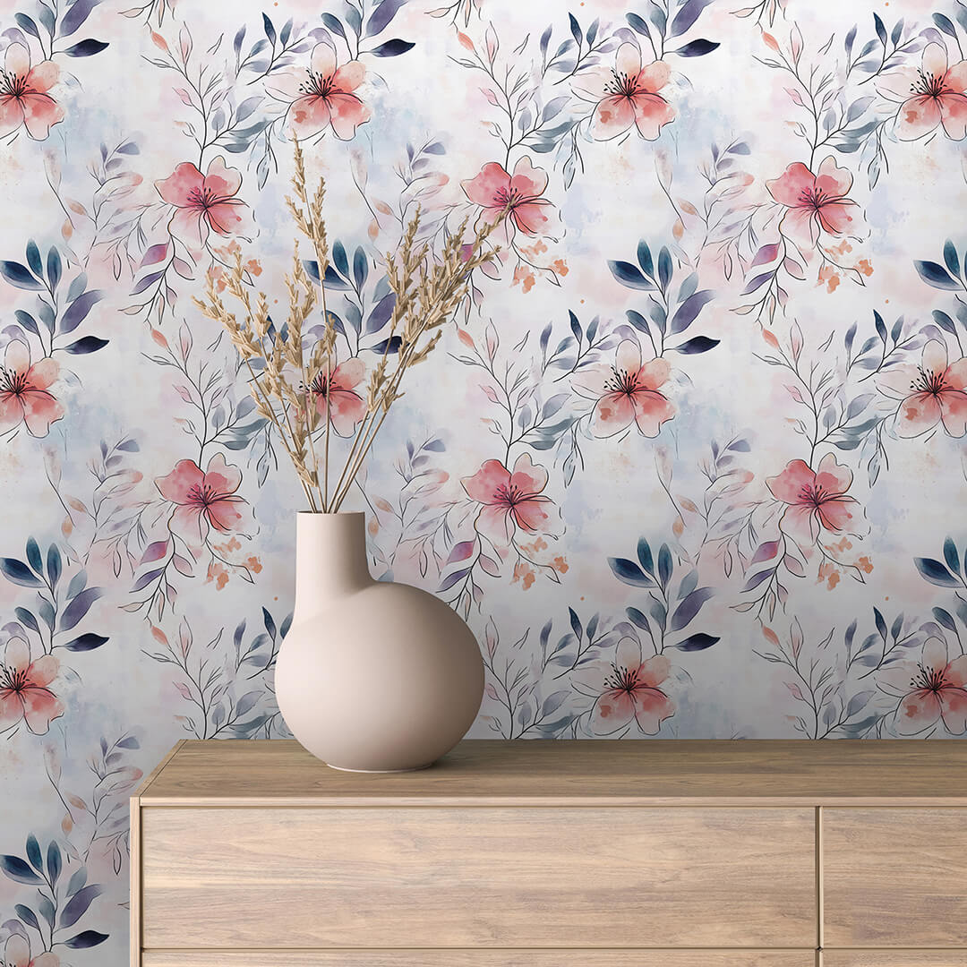 Papier Peint Floral Aquarelle Élégance Douce et Naturelle