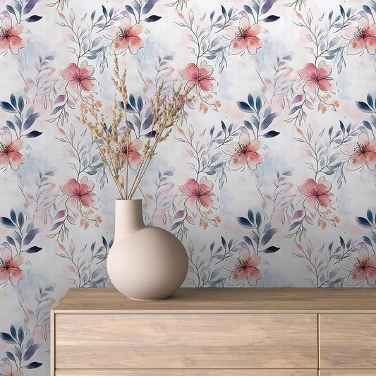 Papier Peint Floral Aquarelle Élégance Douce et Naturelle