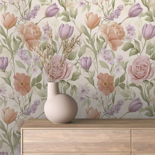 Papier Peint Floral Aquarelle Élégance Douce et Naturelle