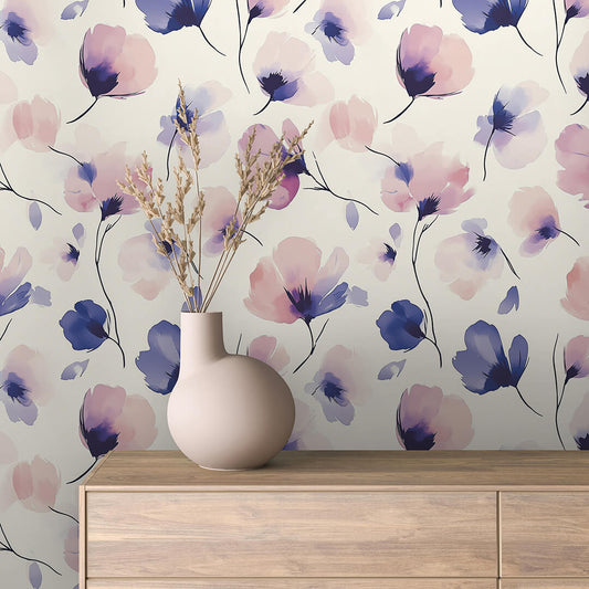 Papier Peint Floral Aquarelle Élégance Douce et Naturelle