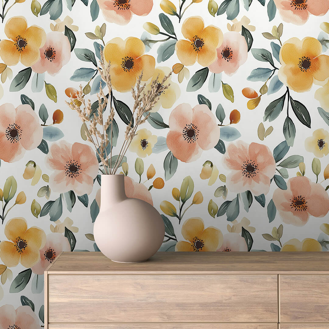 Papier Peint Floral Aquarelle Élégance Douce et Naturelle