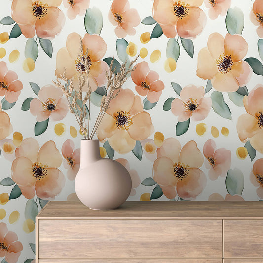Papier Peint Floral Aquarelle Élégance Douce et Naturelle