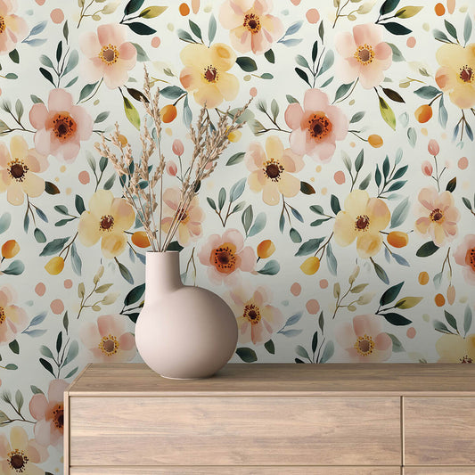 Papier Peint Floral Aquarelle Élégance Douce et Naturelle