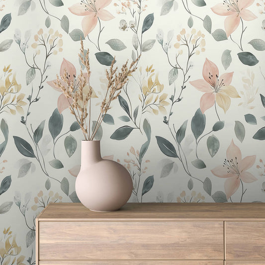 Papier Peint Floral Aquarelle Élégance Douce et Naturelle