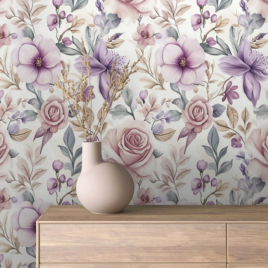 Papier Peint Floral Aquarelle Élégance Douce et Naturelle