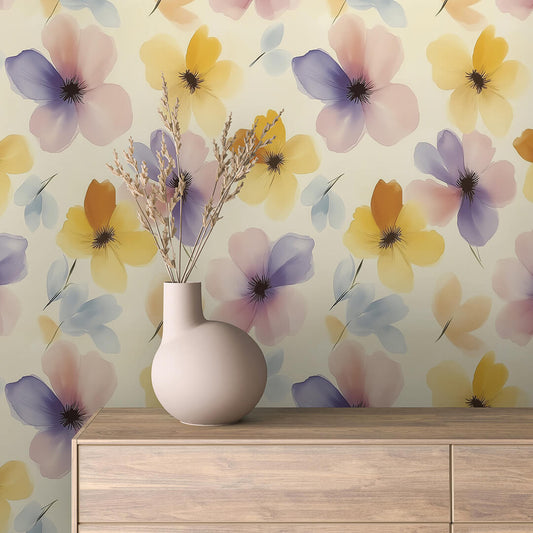 Papier Peint Floral Aquarelle Élégance Douce et Naturelle