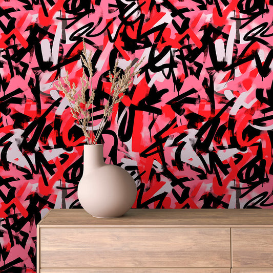 Papier Peint Artistique Style Street Art Multicolore