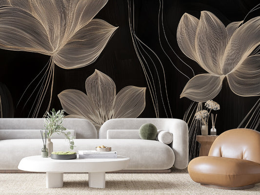 Papier Peint Feuilles Tropicales Chic Élégant