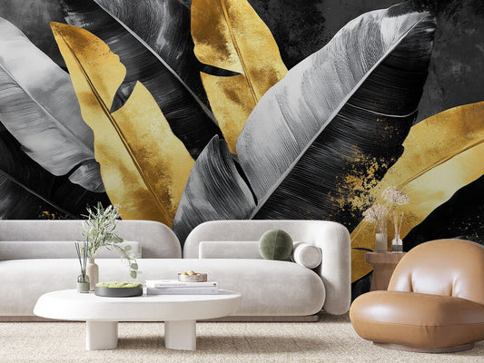 Papier Peint Feuilles Tropicales Chic Élégant