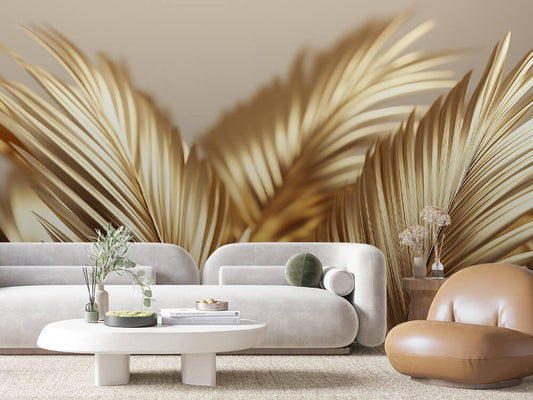 Papier Peint Feuilles Tropicales Chic Élégant