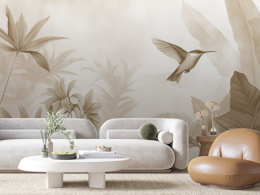 Papier Peint Feuilles Tropicales Chic Élégant