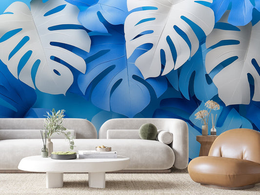 Papier Peint Feuilles Tropicales Chic Élégant