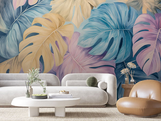Papier Peint Feuilles Tropicales Chic Élégant