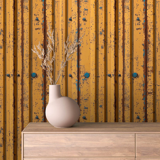Papier Peint Effet Métal Industriel – Style Loft Vintage
