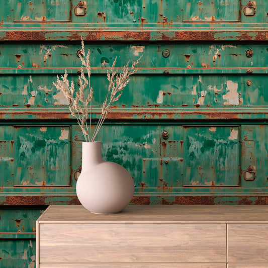 Papier Peint Effet Métal Industriel – Style Loft Vintage
