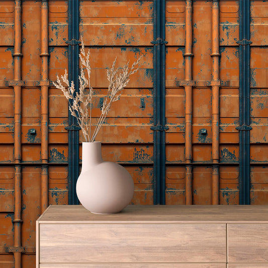 Papier Peint Effet Métal Industriel – Style Loft Vintage