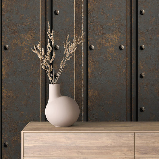 Papier Peint Effet Métal Industriel – Style Loft Vintage