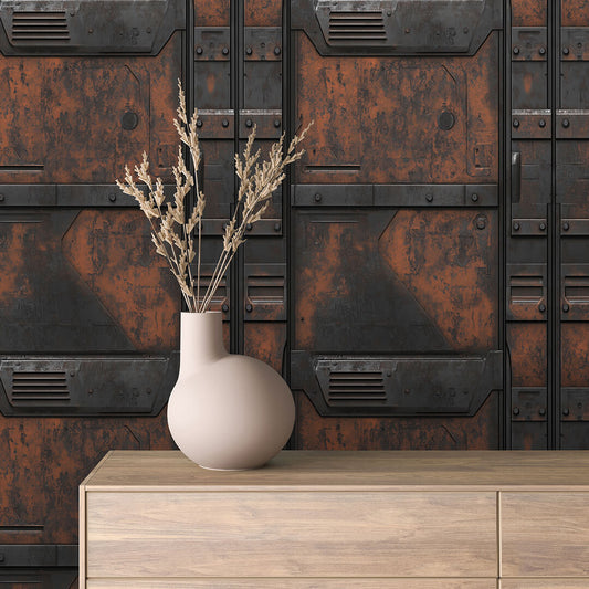 Papier Peint Effet Métal Industriel – Style Loft Vintage