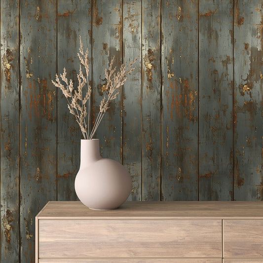 Papier Peint Effet Métal Industriel – Style Loft Vintage