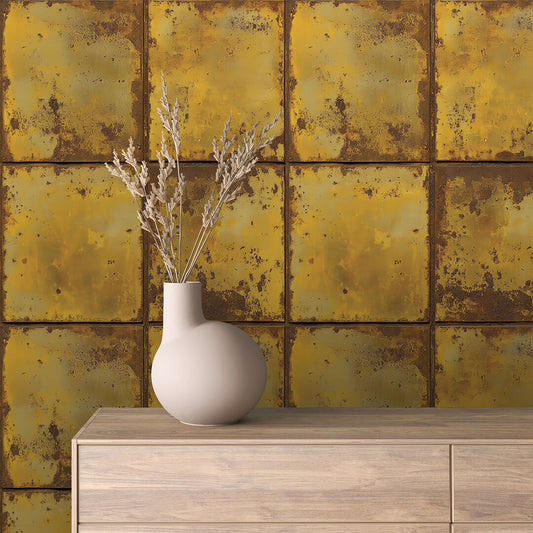Papier Peint Effet Métal Industriel – Style Loft Vintage
