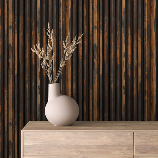 Papier Peint Effet Métal Industriel – Style Loft Vintage