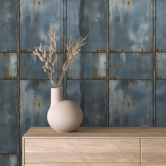 Papier Peint Effet Métal Industriel – Style Loft Vintage