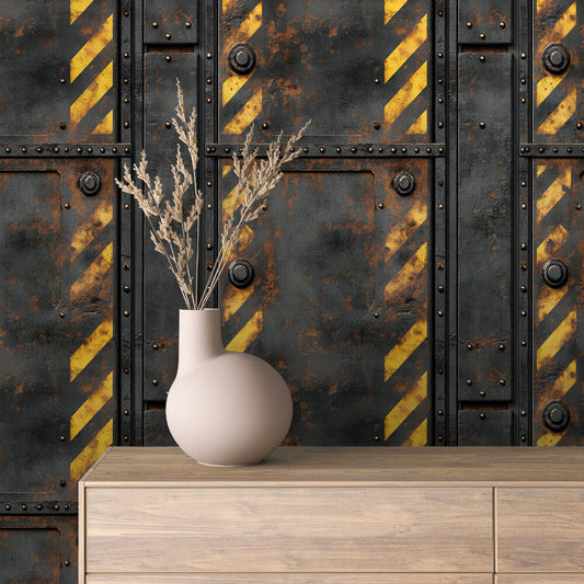 Papier Peint Effet Métal Industriel – Style Loft Vintage