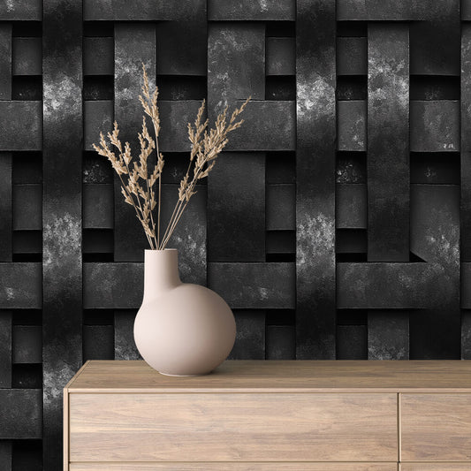Papier Peint Effet Métal Industriel – Style Loft Vintage