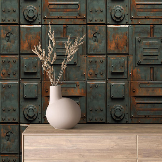 Papier Peint Effet Métal Industriel – Style Loft Vintage