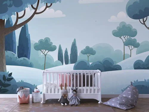 Papier Peint Panoramique Bébé Jungle Univers Doux
