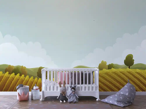 Papier Peint Panoramique Bébé Jungle Univers Doux