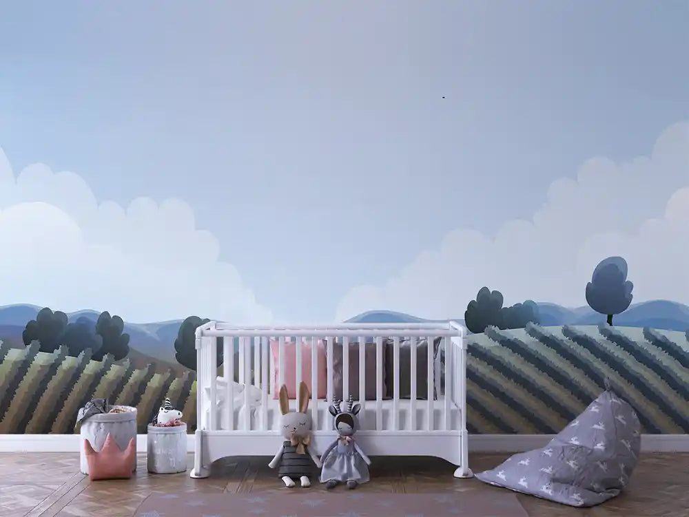 Papier Peint Panoramique Bébé Jungle Univers Doux