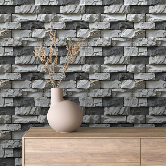 Papier Peint Effet Stone Naturelle Style Industriel Élégant