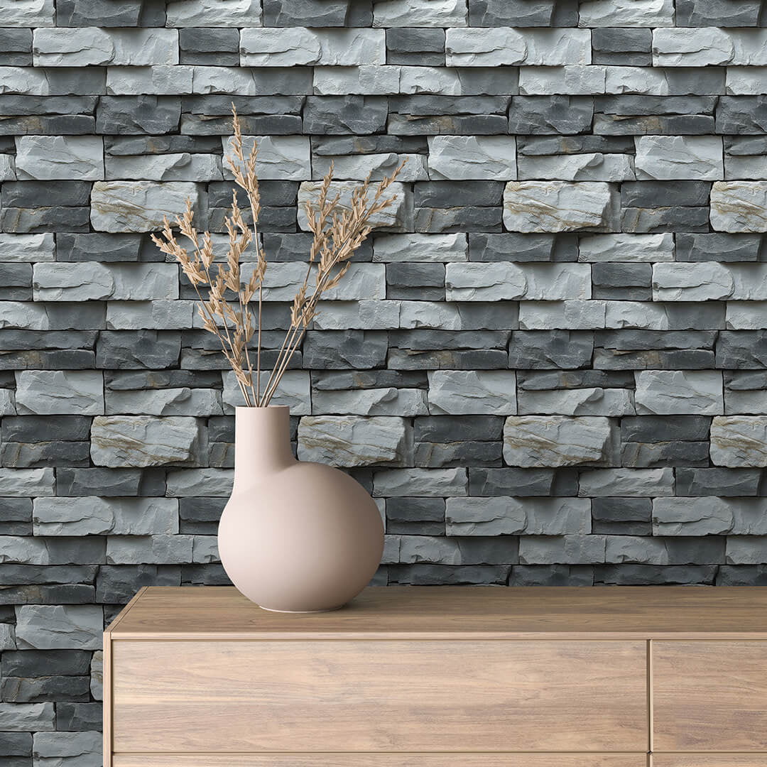 Papier Peint Effet Stone Naturelle Style Industriel Élégant