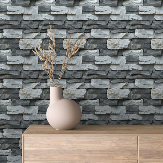 Papier Peint Effet Stone Naturelle Style Industriel Élégant
