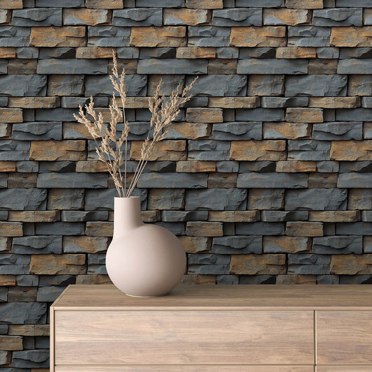Papier Peint Effet Stone Naturelle Style Industriel Élégant