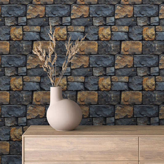 Papier Peint Effet Stone Naturelle Style Industriel Élégant