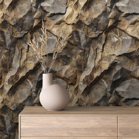 Papier Peint Effet Stone Naturelle Style Industriel Élégant