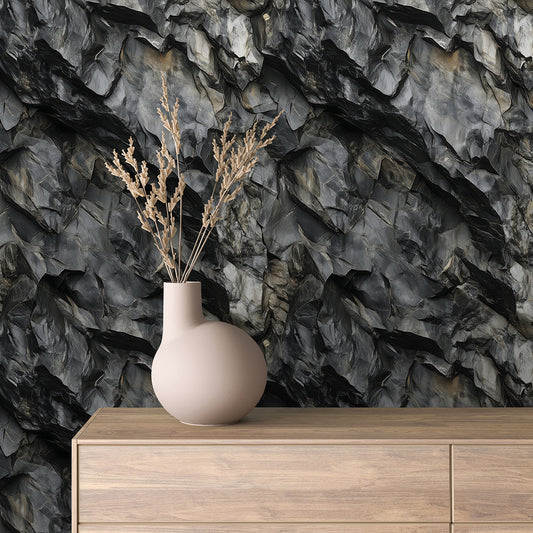 Papier Peint Effet Stone Naturelle Style Industriel Élégant
